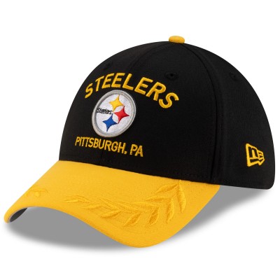 Бейсболка Pittsburgh Steelers New Era Black/Gold 2025 NFL Draft 39THIRTY
