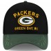 Бейсболка Green Bay Packers New Era Black/Green 2025 NFL Draft 39THIRTY