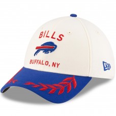 Бейсболка Buffalo Bills New Era Cream/Royal 2025 NFL Draft 39THIRTY