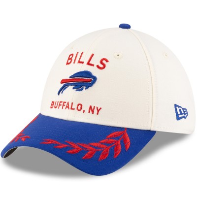 Бейсболка Buffalo Bills New Era Cream/Royal 2025 NFL Draft 39THIRTY