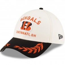 Бейсболка Cincinnati Bengals New Era Cream/Black 2025 NFL Draft 39THIRTY