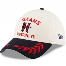 Бейсболка Houston Texans New Era Cream/Navy 2025 NFL Draft 39THIRTY
