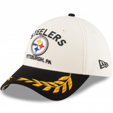 Бейсболка Pittsburgh Steelers New Era Cream/Black 2025 NFL Draft 39THIRTY
