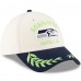 Бейсболка Seattle Seahawks New Era Cream/College Navy 2025 NFL Draft 39THIRTY