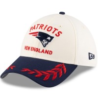 Бейсболка New England Patriots New Era Cream/Navy 2025 NFL Draft 39THIRTY