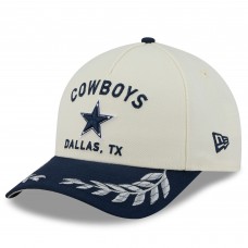 Бейсболка Dallas Cowboys New Era Cream/Navy 2025 NFL Draft 9FORTY A-Frame M-Crown