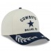 Бейсболка Dallas Cowboys New Era Cream/Navy 2025 NFL Draft 9FORTY A-Frame M-Crown