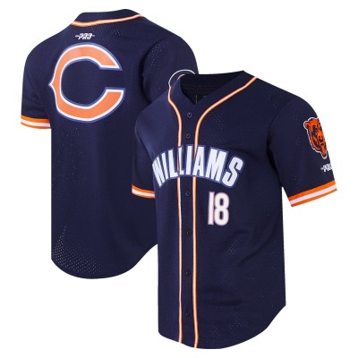 Chicago Bears Caleb Williams Pro Standard Navy Mesh Button-Up Baseball Jersey