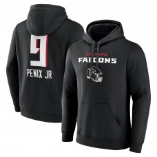 Толстовка Atlanta Falcons Michael Penix Jr. Black Name & Number Team Wordmark