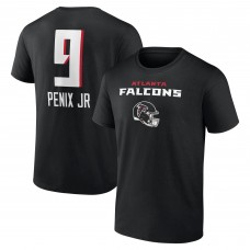 Футболка Atlanta Falcons Michael Penix Jr. Black Name & Number Team Wordmark
