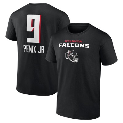 Футболка Atlanta Falcons Michael Penix Jr. Black Name & Number Team Wordmark