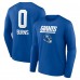 New York Giants Brian Burns Royal Name & Number Team Wordmark Long Sleeve T-Shirt