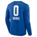 New York Giants Brian Burns Royal Name & Number Team Wordmark Long Sleeve T-Shirt
