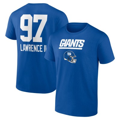 New York Giants Dexter Lawrence II Royal Name & Number Team Wordmark T-Shirt