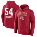 San Francisco 49ers Fred Warner Scarlet Name & Number Team Wordmark Pullover Hoodie