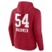 San Francisco 49ers Fred Warner Scarlet Name & Number Team Wordmark Pullover Hoodie