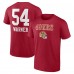 San Francisco 49ers Fred Warner Scarlet Name & Number Team Wordmark T-Shirt