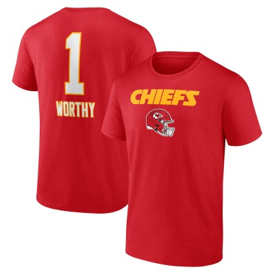 Футболка Xavier Worthy Kansas City Chiefs Name & Number Team Wordmark - Red