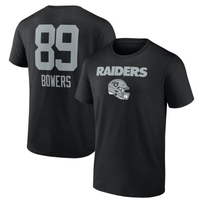 Las Vegas Raiders Brock Bowers Black Name & Number Team Wordmark T-Shirt