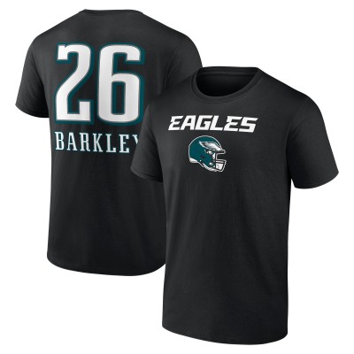 Футболка Saquon Barkley Philadelphia Eagles Name & Number Team Wordmark - Black