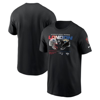 New England Patriots vs. Jacksonville Jaguars Nike Black International Games London 2024 T-Shirt