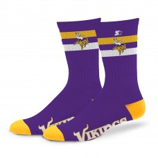 Unisex Minnesota Vikings Starter Team Color Two-Stripe Crew Socks