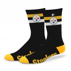 Unisex Pittsburgh Steelers Starter Team Color Two-Stripe Crew Socks