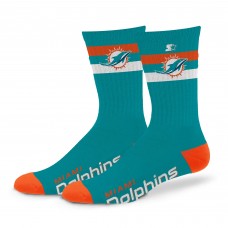 Unisex Miami Dolphins Starter Team Color Two-Stripe Crew Socks