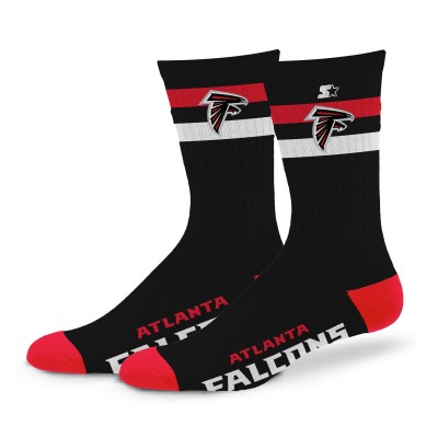 Unisex Atlanta Falcons Starter Team Color Two-Stripe Crew Socks
