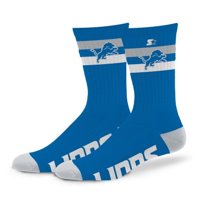 Unisex Detroit Lions Starter Team Color Two-Stripe Crew Socks