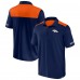Denver Broncos Fanatics Navy Color-Block Polo
