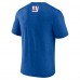 New York Giants Fanatics Heather Royal Tri-Blend Helmet End Around T-Shirt