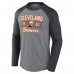 Футболка с длинным рукавом Cleveland Browns Fanatics Heather Gray/Heather Charcoal Weekend Casual Raglan Tri-Blend