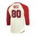 San Francisco 49ers Jerry Rice Majestic Threads Cream/Scarlet Retired Player Name & Number 3/4 Raglan Sleeve T-Shirt