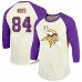 Футболка Randy Moss Minnesota Vikings Majestic Threads Retired Player Name & Number 3/4 Raglan Sleeve&nbsp; - Cream/Purple