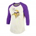 Футболка Randy Moss Minnesota Vikings Majestic Threads Retired Player Name & Number 3/4 Raglan Sleeve&nbsp; - Cream/Purple