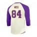 Футболка Randy Moss Minnesota Vikings Majestic Threads Retired Player Name & Number 3/4 Raglan Sleeve&nbsp; - Cream/Purple
