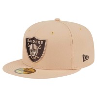 Бейсболка Las Vegas Raiders New Era Tan Candied Pecan 59FIFTY