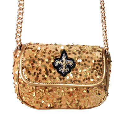 New Orleans Saints Cuce Gold Sequin Crossbody Bag