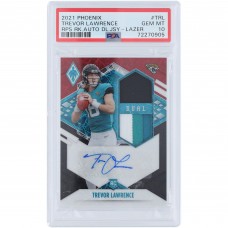 Trevor Lawrence Jacksonville Jaguars Autographed 2021 Panini Phoenix Dual Relic #RAD-TRL PSA Authenticated 10 Rookie Card