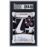 Nico Collins Houston Texans Autographed 2021 Panini National Treasures Nike Swoosh Relic #185 #1/2 SGC Authenticated 8.5/10 Rookie Card