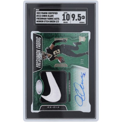 Chris Olave New Orleans Saints Autographed 2022 Panini Certified Nike Swoosh Relic #213 #2/2 SGC Authenticated 9.5/10 Rookie Card
