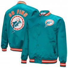 Куртка на кнопках Miami Dolphins Mitchell & Ness Aqua Double Down Satin