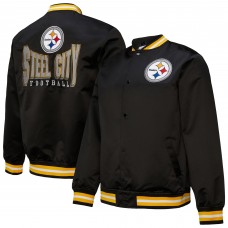 Куртка на кнопках Pittsburgh Steelers Mitchell & Ness Double Down Satin - Black