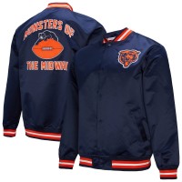 Куртка на кнопках Chicago Bears Mitchell & Ness Navy Double Down Satin