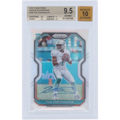 Tua Tagovailoa Miami Dolphins Autographed 2020 Panini Prizm #339 BGS Authenticated 9.5/10 Rookie Card - 9.5,9,10,9.5 Subgrades