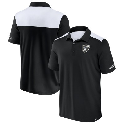 Las Vegas Raiders Fanatics Black/White Colorblock Polo