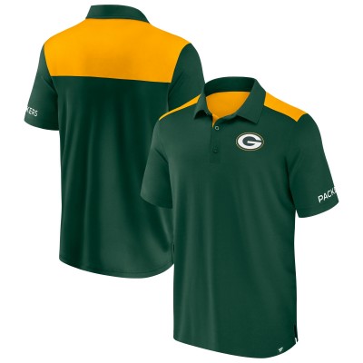 Green Bay Packers Fanatics Green/Gold Colorblock Polo