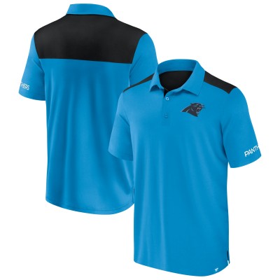 Carolina Panthers Fanatics Blue/Black Colorblock Polo