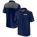 Seattle Seahawks Fanatics Navy/Gray Colorblock Polo